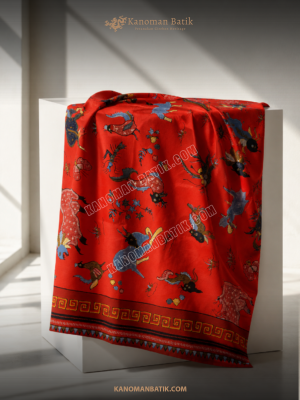 KAIN PERANAKAN MOTIF SATWA NAGA, BURUNG, KILIN, BARONGSAI