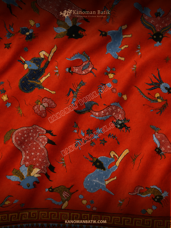 EE4 KAIN PERANAKAN MOTIF SATWA NAGA, BURUNG, KILIN, BARONGSAI