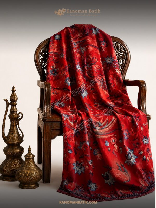 SARUNG TULIS PERANAKAN MOTIF KAPAL JUKUNG