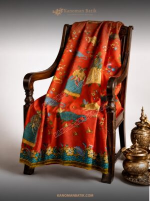 SARUNG TULIS PERANAKAN MOTIF JALAN JALAN DI KEBUN